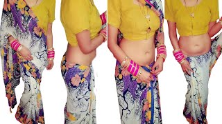 Ultra Low Waist Saree D In Open Pallu Style