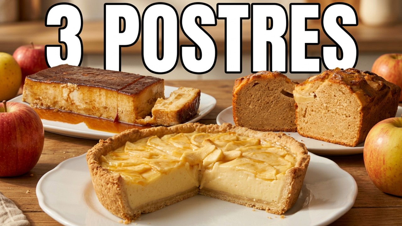3 POSTRES de MANZANA 🍎😱 FÁCILES, BARATOS y DELICIOSOS | Con POCOS INGREDIENTES