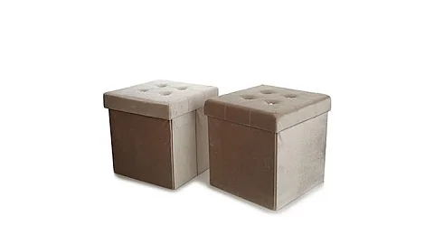 Sit and Store Luxury Foldable Storage Cube 2pack