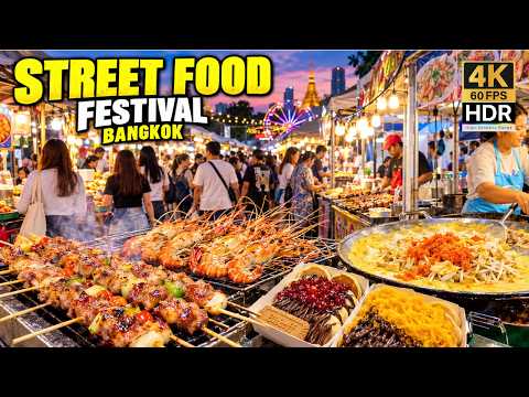 Bangkok’s Street Food Festival at the Giant Swing! 🍜 Mahanakhon Fair [4K HDR]