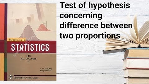 Tests of hypothesis concerning difference between two proportions ch 17 lec 21