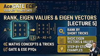 Rank, Eigenvalues &amp; Eigenvectors (Short Tricks + PYQs) | Linear Algebra | GATE ECE