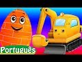 Veículos de Construção (Learn Construction Vehicles) | Buldôzer & mais | ChuChu TV Ovos de Surpresa