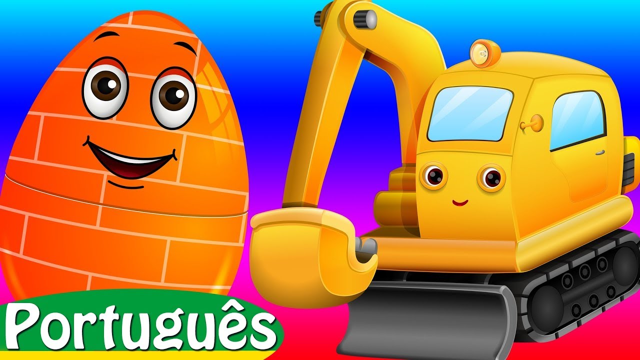 Veículos de Construção (Learn Construction Vehicles) | Buldôzer & mais | ChuChu TV Ovos de Surpresa
