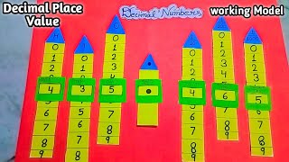 Decimal Numbers project | Decimal Place value chart | Decimal number working model #schoolproject