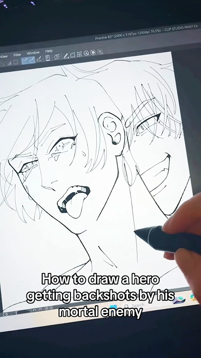 How to draw a hero getting backshots by his mortal enemy 👹 #shorts