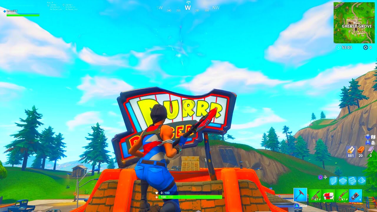 FORTNITE GREASY GROVE DESTROYED BY PORTAL GAMEPLAY! DURRR BURGER