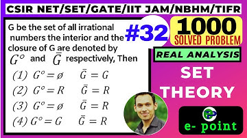 Question 32 | Set theory | 1000 solved problem in Real analysis | CSIR NET | GATE | IIT JAM | NBHM
