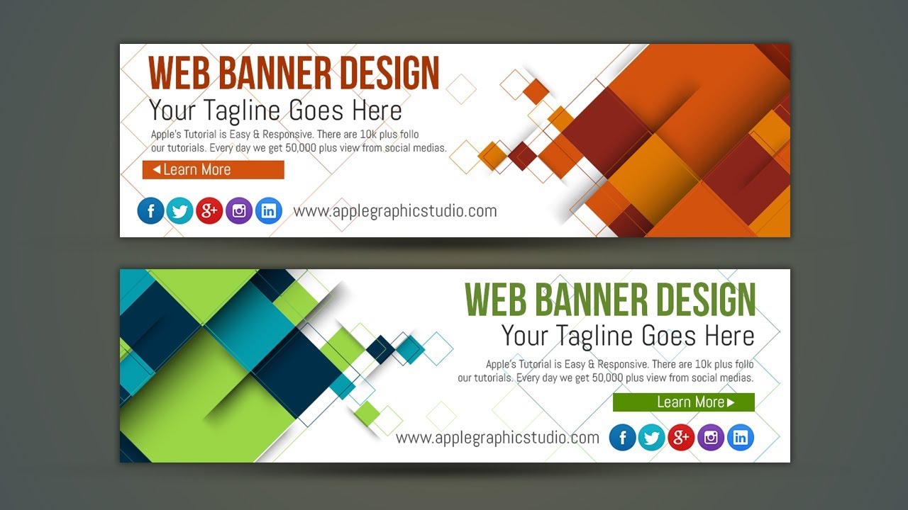 Professional Web Banner AD Design - Photoshop Tutorial ...