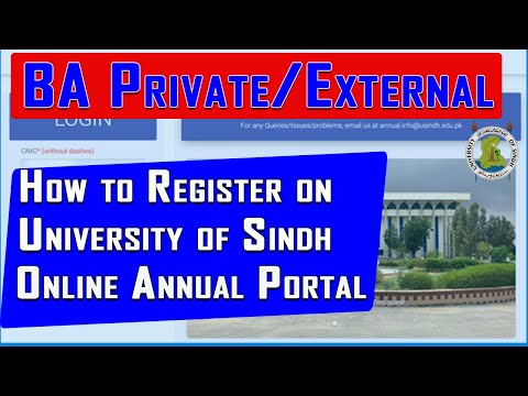 How to Register for BA Private / External program in University of Sindh Annual Portal