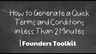 How to Generate a Quick Terms and Conditions in Less Than 2 Minutes