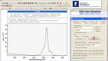Basic energy calibration for a cellulose sample in CasaXPS