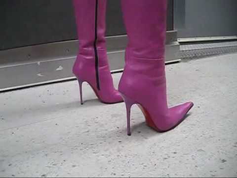 Details about   Sexy 4" Block Heel Platform Hot Pink Stretch Shiny Patent Go Go Knee Boots 6-14 