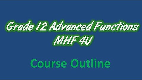 Course Overview Advanced Functions