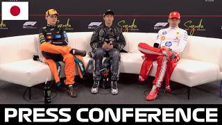 F1 Race Press Conference - Kimi Antonelli, Oscar Piastri &amp; Charles Leclerc | Japanese GP 2026