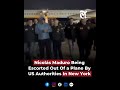 Close up video of Nicolás Maduro being escorted out of a plane by US authorities in New York
