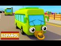 5 autobuses verdes | Garaje de Gecko | Carros para niños | Vídeos educativos