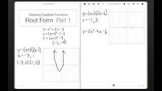 F3 - Graphing Parabolas Using Root Form - Part 1