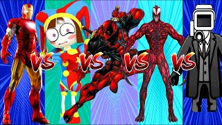 AMAZING ! SUPERHERO COLOR DANCE CHALLENGE Iron Man vs POMNI vs Deadpool vs Carnage vs Cameraman