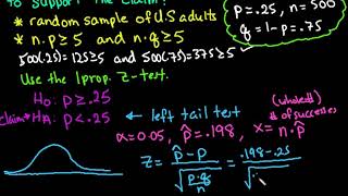1-Proportion Z- Test Given Percent   TI- 84