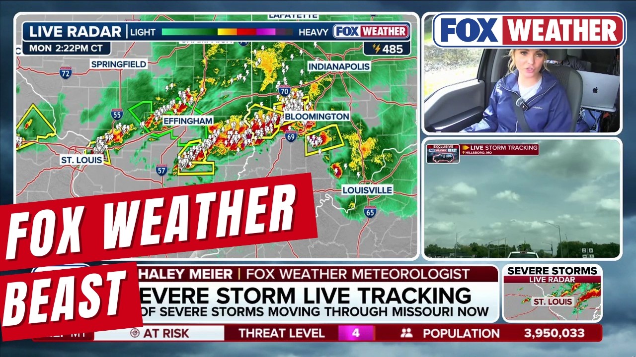 FOX Weather Beast Tracking Severe Storms In Missouri - YouTube