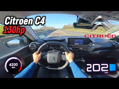 2024 Citroen C4 1.2 Turbo PureTech 130  (130 hp) | POV Autobahn Test Drive in Germany