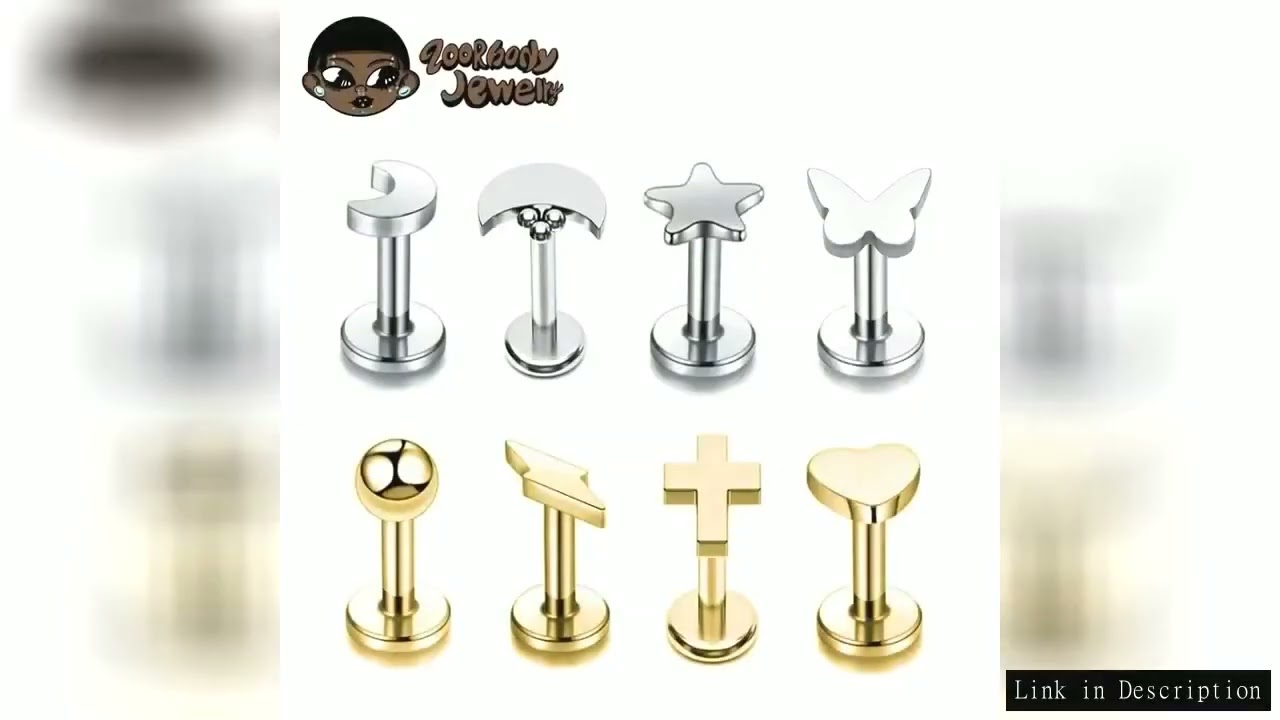 ASTM F136 Titanium Nose Piercing Heart 16G Moon Lightning Stud Pircing Tragus Conch Cartilage Helix