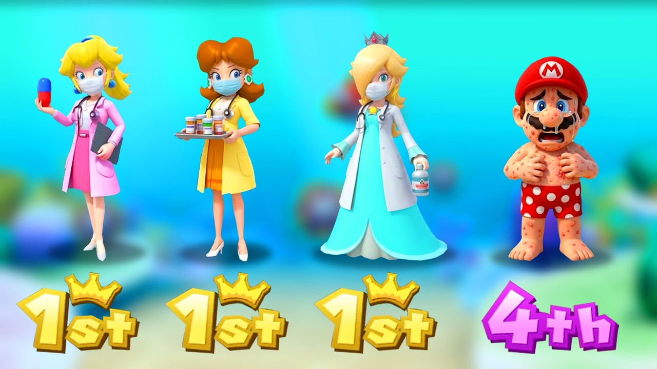 Mario Party 9 - Peach vs Daisy vs Rosalina vs Mario! CRAZY Step It Up Battle (Master CPU)