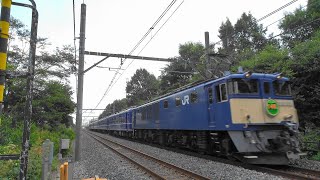 〔4K UHD|cc〕JR東日本・高崎線：北本～桶川駅間、EF64 1053+12系客車5B/■団体臨時列車■『上野駅・高崎線開業140周年記念号』走行シーン。《9821レ》。