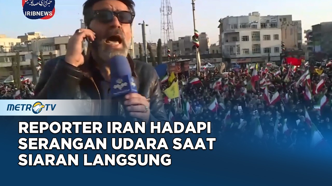 Reporter Iran Hadapi Serangan Udara Saat Siaran Langsung