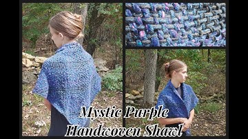 Mystic Purple Handwoven Shawl - Continuous Weaving Technique - Triangle Loom - Wearable Art!
