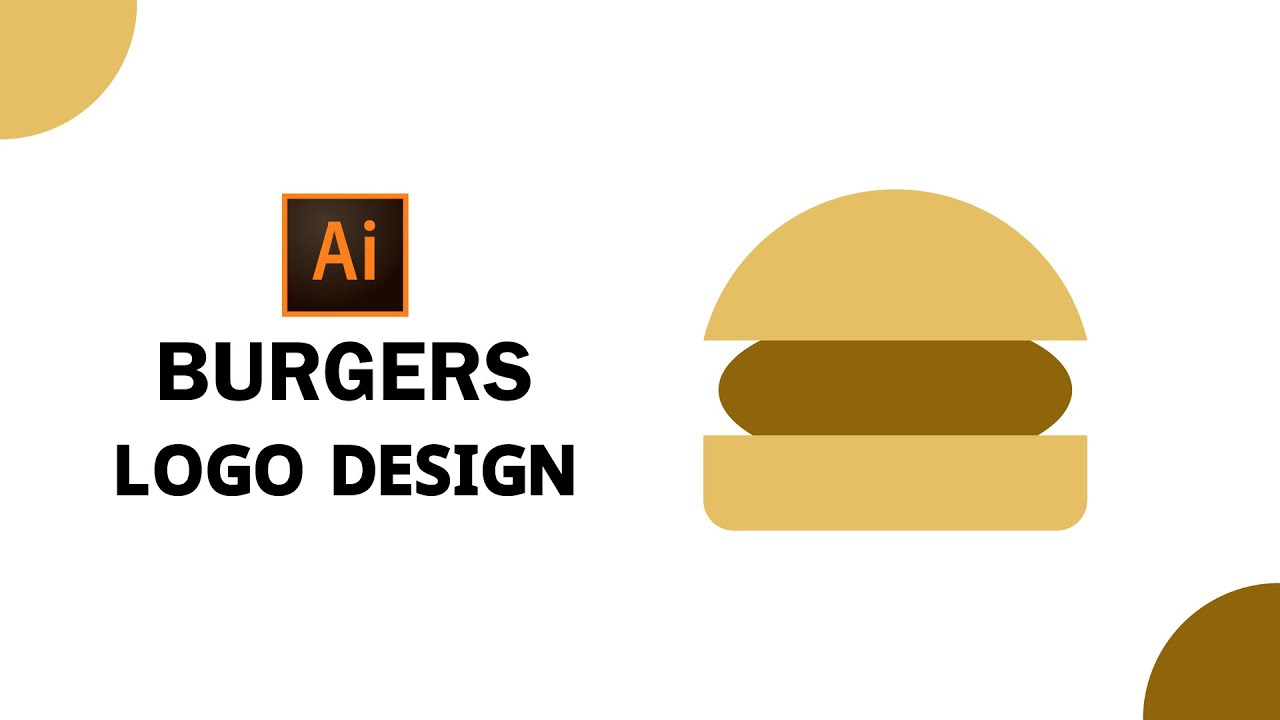 How To Create Burger Logo Design In Illustrator | Logo Design Tutorial ...