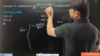 The function | 27 JULY 2022 SHIFT 1 JEE MAIN PYQ