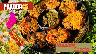 Wai Wai Noodles Special Pakoda Recipe How To Make Chau Chau Pakoda At Home Maggie Pakora Recipe