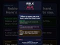 Roblox Dropping! $43.35 (-0.76%) | Market Analysis #Shorts