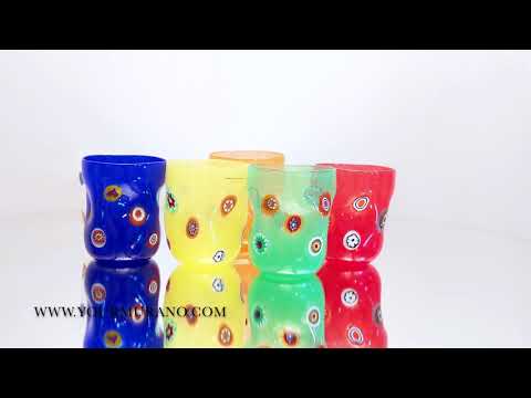 HIP set bicchieri colorati con murrine Video