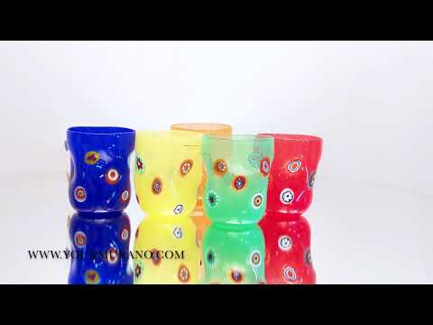 HIP multicolored murrine details glasses set video