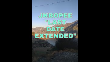 JKBOPEE 2020 - EXTENSION IN DATE OF  ADMISSION -