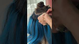 When the kid wants blue hair 😱 #braids #cornrows #bluehair #boxbraids #hairextensions