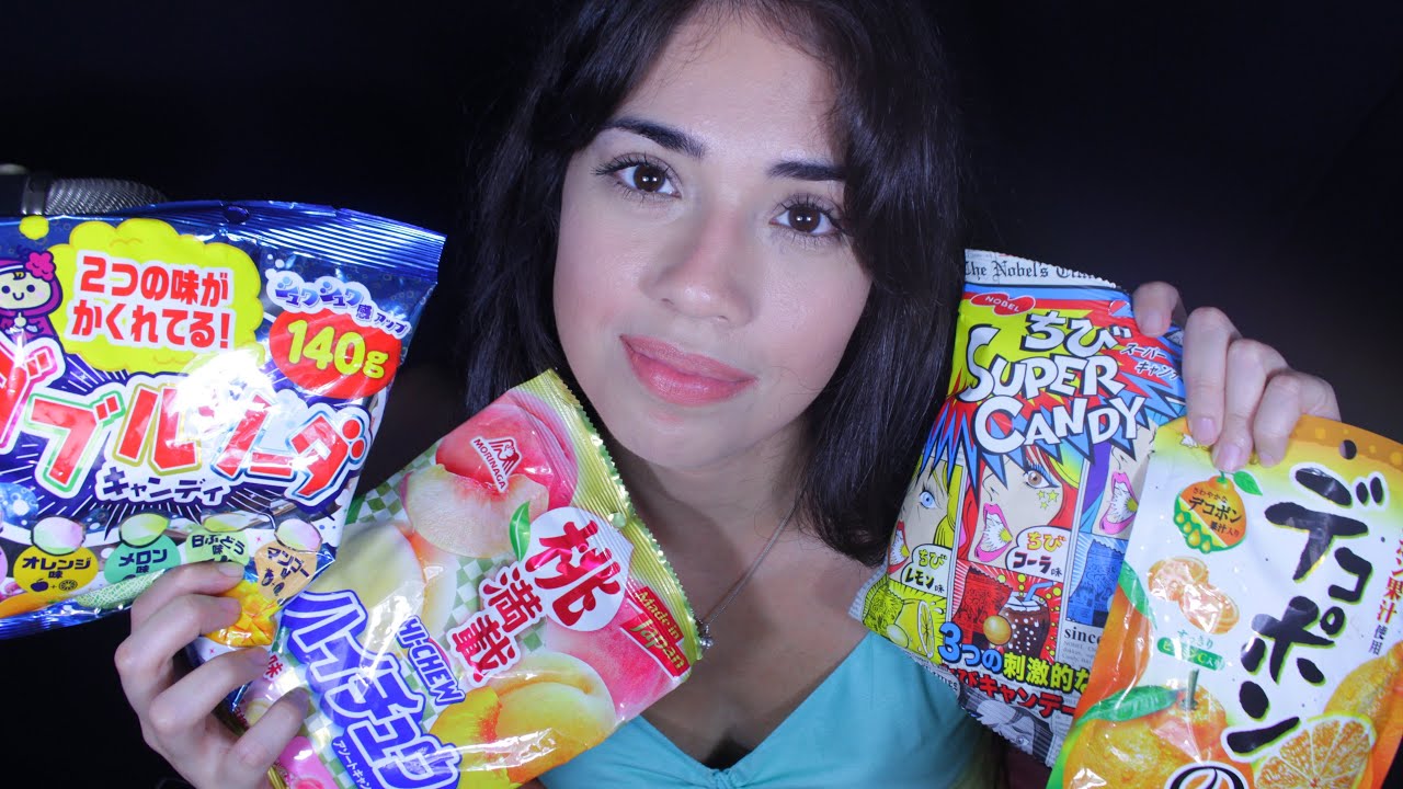 ASMR Experimentando diferentes Balas do Japão 🎌