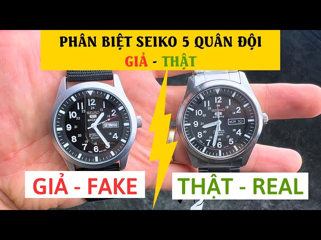 Phân biệt đồng hồ SEIKO 5 Sport quân đội thật - giả chi tiết. Mở hộp Seiko FAKE cực kỳ tinh vi