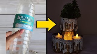 Diy Candle Holder From Waste Bottle Candle Stand Making At Home Tealight & Lantern Craft Ideas