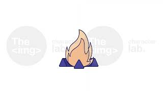 Camping bonfire burning line 2D object animation