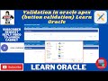 Validation in oracle apex | oracle apex tutorial | 2022
