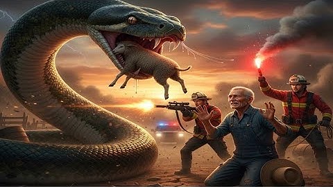 Brave Rescue Team Saves Sheep from Giant Python Attack #python #animals #rescue