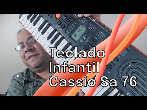 Teclado Casio Musical Infantil SA76AH2 - Teclado Elétrico Mini SA-76 - Casio