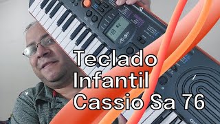 Teclado Infantil Casio SA76 AH2 44 Teclas Preto Laranja- - Carneiro