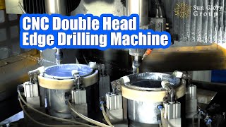 CNC Double Head Edge Drilling Machine #factory #production #craft #pot #pan #