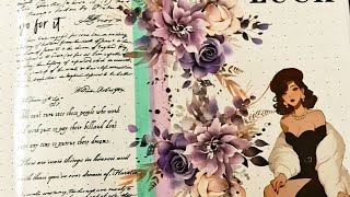 🌿 ASMR Journaling Session 💜🌸#asmr #scrapbooking #journalingstickers #journal #fypシ