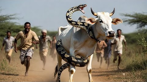Epic Rescue: Giant Python vs Brave Team—A Cow’s Incredible Survival!